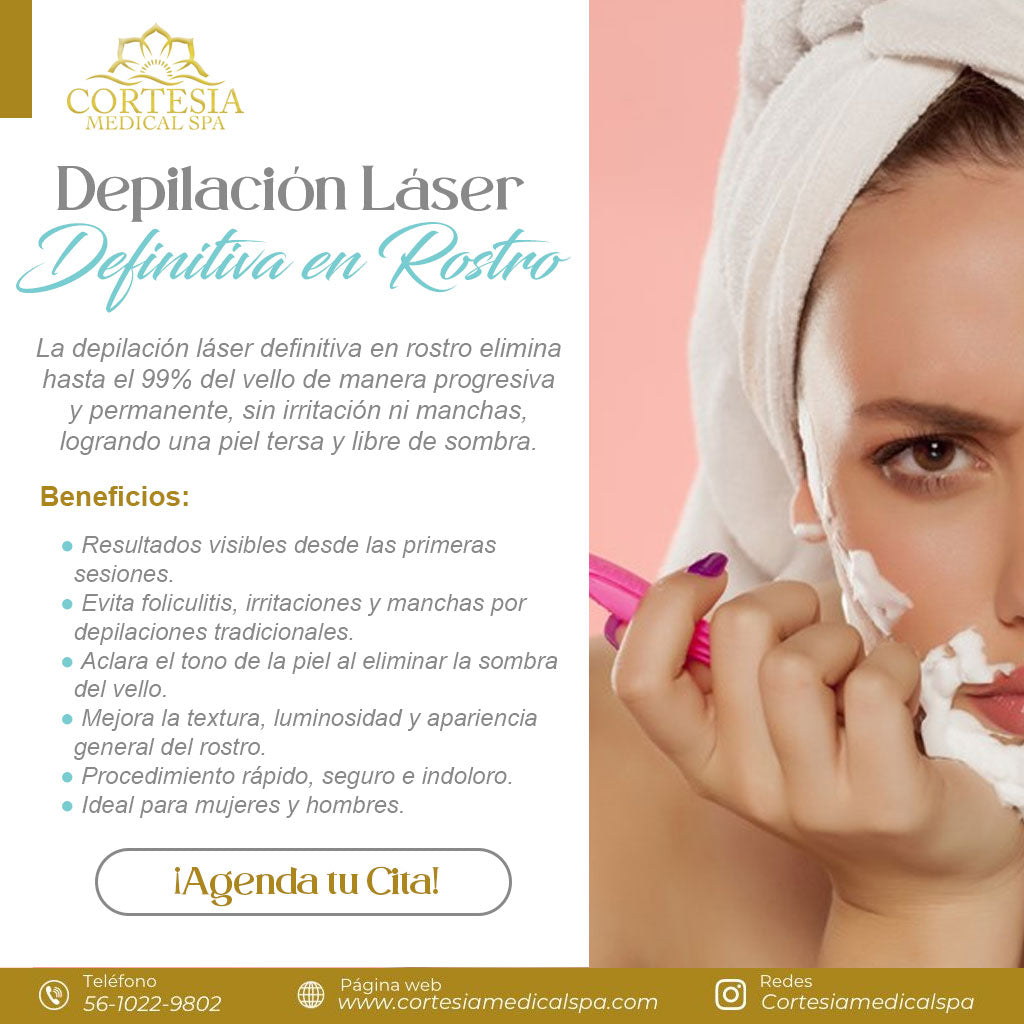 Depilación Laser Definitiva en Rostro (Incluye 4 Sesiones)